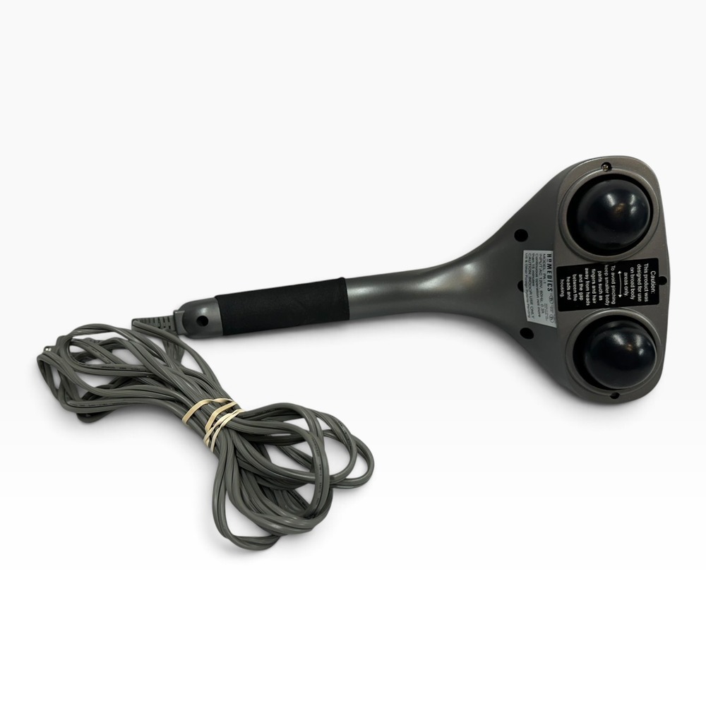 HoMedics PA-1 Percussion Action Handheld Massager Dual Node Deep Tissue Gray